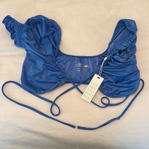 Frankie’s bikinis x Naomi Osaka blue swim top NWT